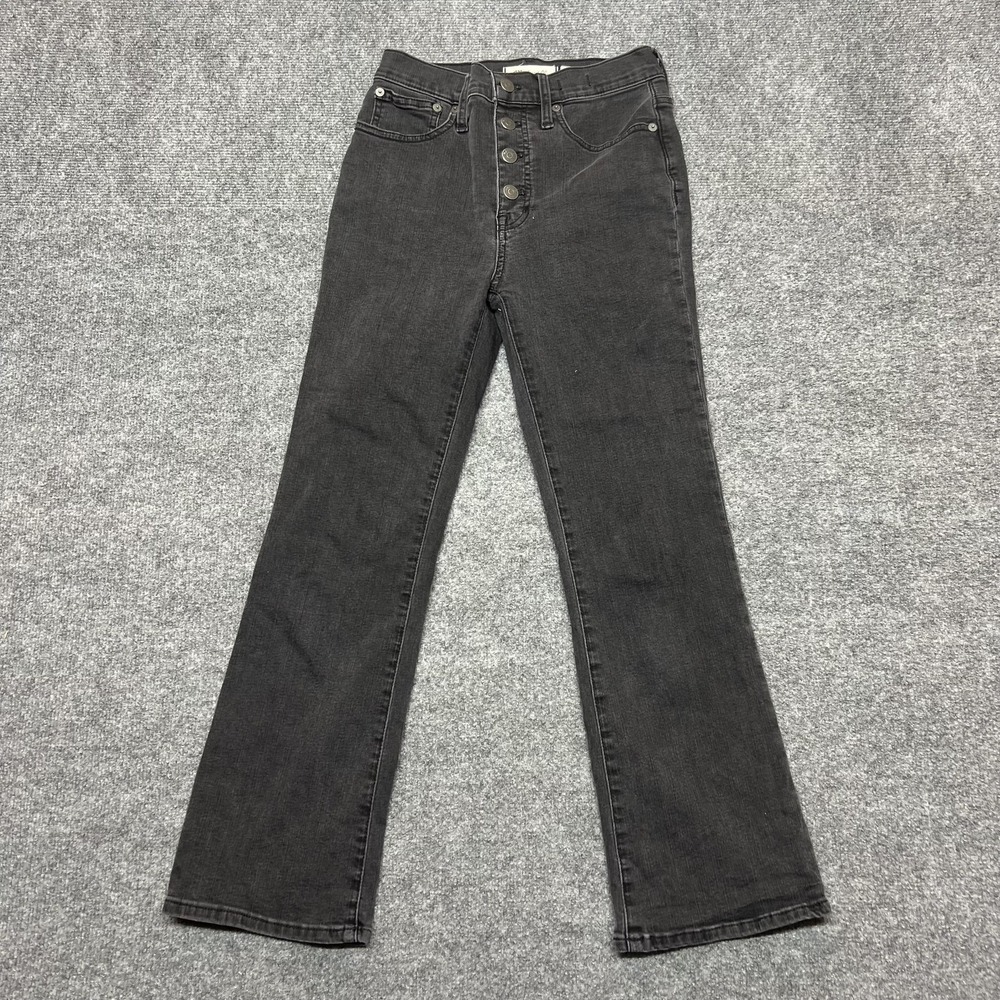 Madewell Jeans Womens 25 Charcoal Wash High Rise Boot Button Fly Crop Denim